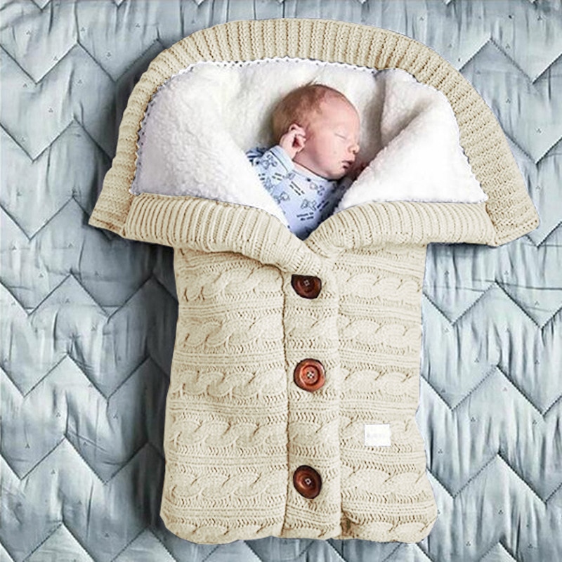 Baby Winter Sleeping Bag Knitted with Buttons